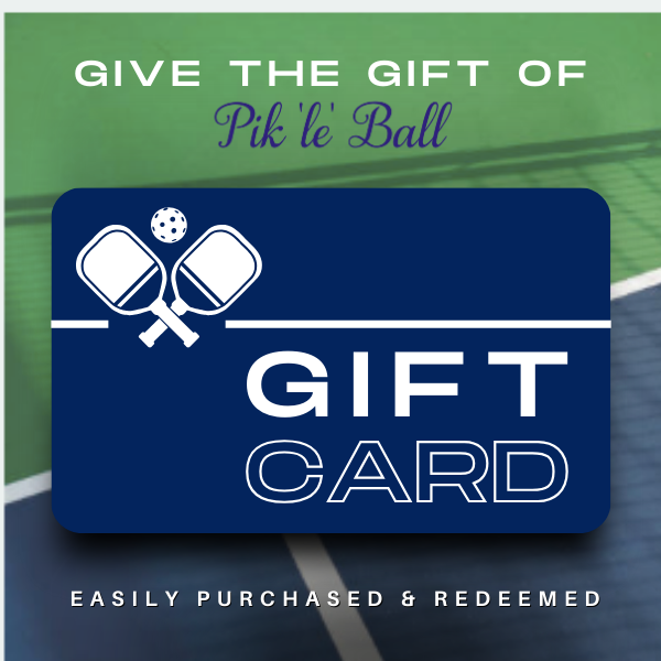 Pickleball Gift Cards. Good for womens bags, ladies sport totes, paddles, covers, ball retrievers, fence hooks, injury prevention, recovery items.