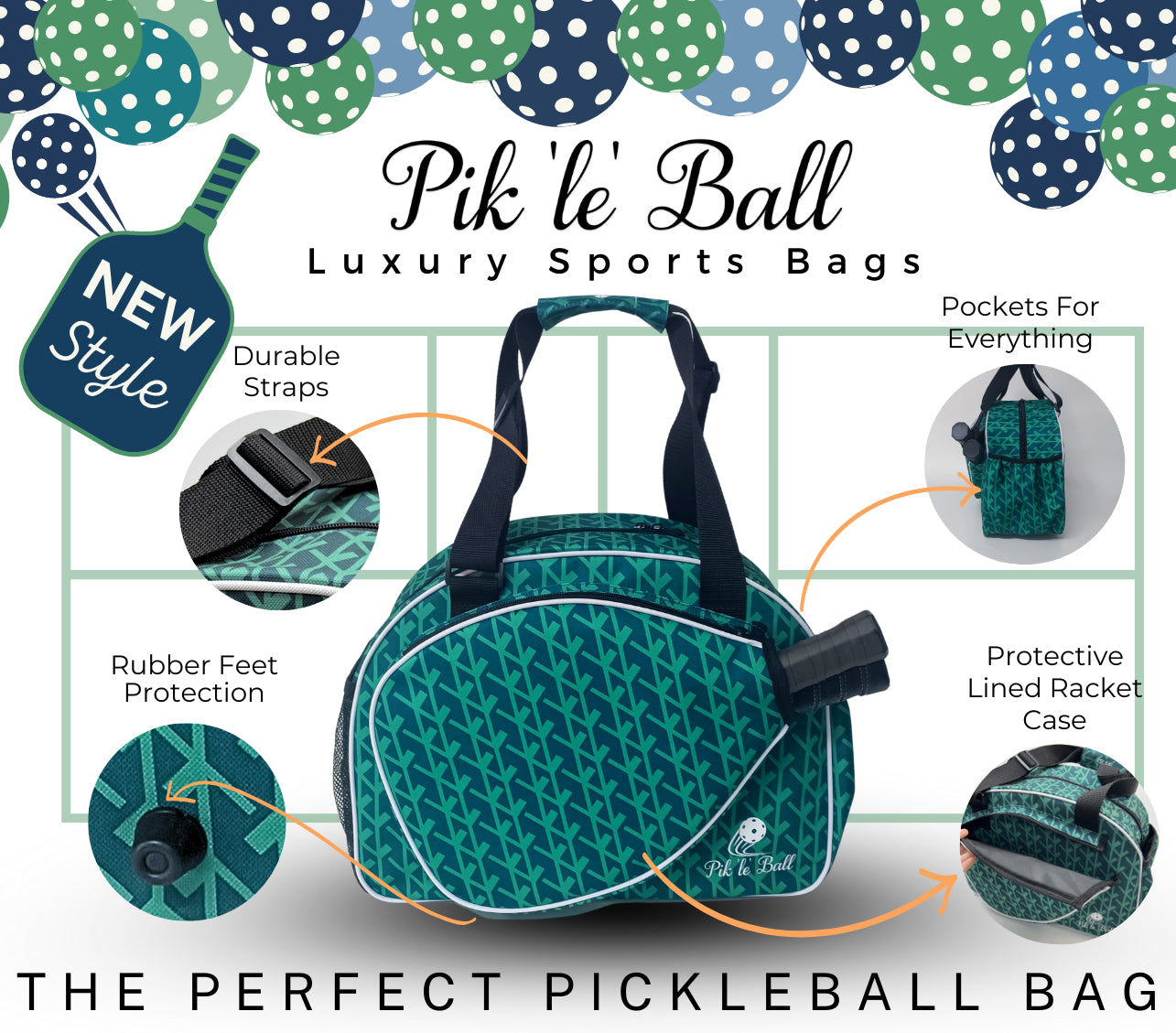 Fancy green ladies pickleball bag and sports tote best features include lined protective paddle case